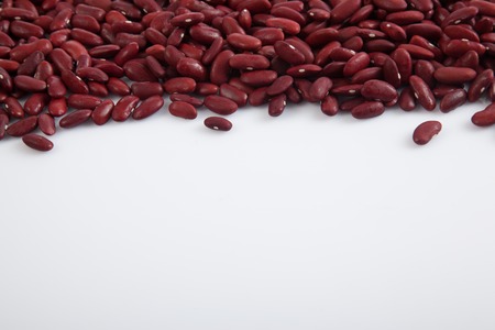 Red kidney beans with white copy spaceの写真素材