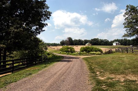 farm roadの写真素材