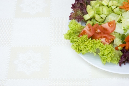 Fresh vegetable salad on the desk.の写真素材