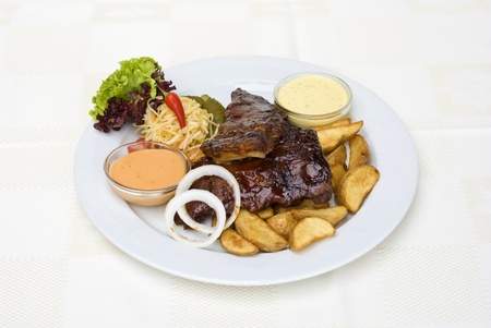 Tasty food from restaurant is ready to eatの写真素材