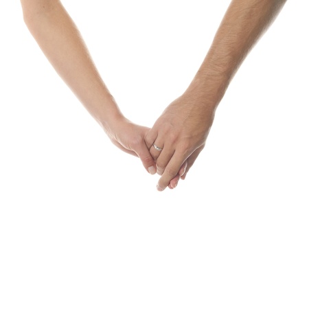 Isolated scene with weeding hands of spouses.の写真素材