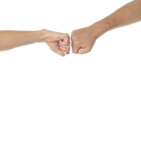 Isolated scene with fighting hands of spouses.の写真素材
