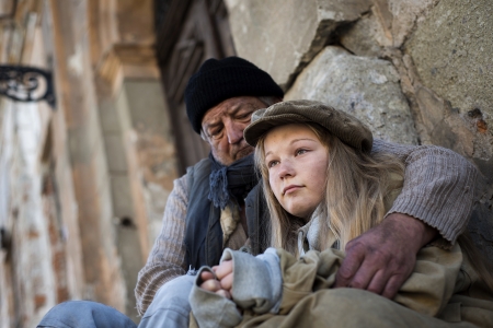 Homeless familyの写真素材