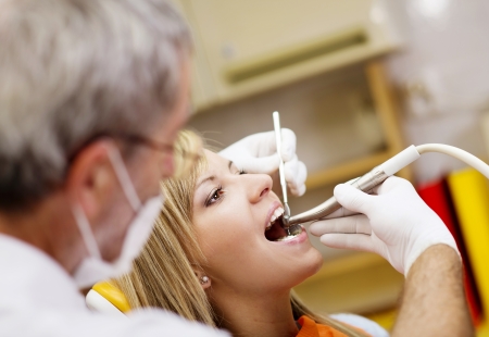 Patient is having a dental treatmentの写真素材