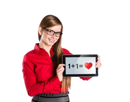 Funny love in social media and internet communication の写真素材