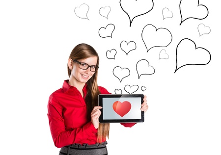 Funny love in social media and internet communication の写真素材