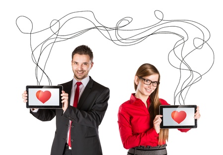 Funny love in social media and internet communication の写真素材