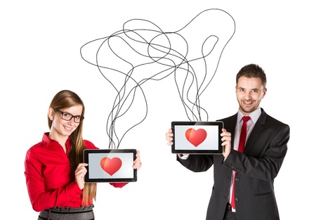 Funny love in social media and internet communication の写真素材