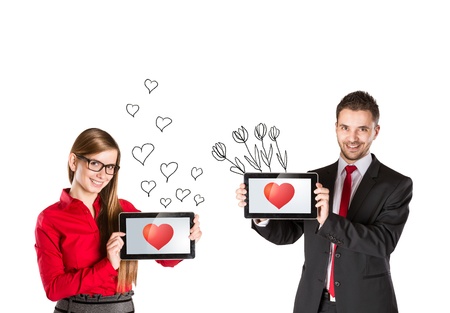 Funny love in social media and internet communication の写真素材