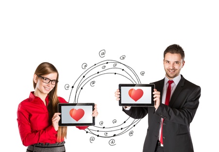 Funny love in social media and internet communication の写真素材