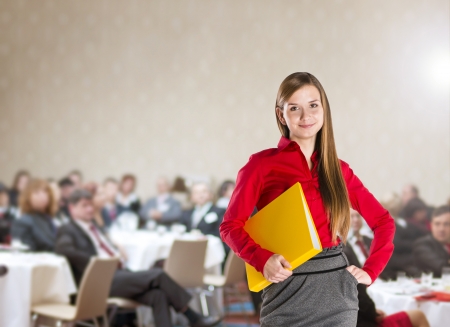 Public indoor business conference for modern managers.の写真素材