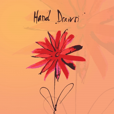 Hand drawn illustration of flowers with space for copy text のイラスト素材