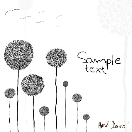 Hand drawn illustration of flowers with space for copy text のイラスト素材