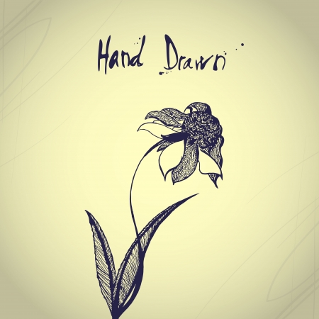 Hand drawn illustration of flowers with space for copy text のイラスト素材