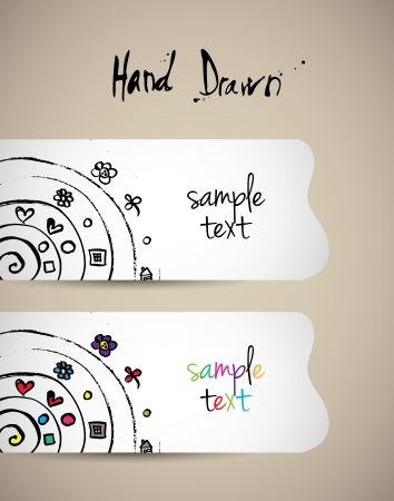 Hand drawn vector illustration of flowers with space for copy text のイラスト素材