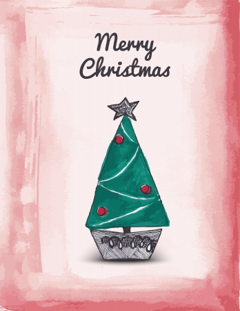 Hand drawn christmas vector illustration template with sample textのイラスト素材