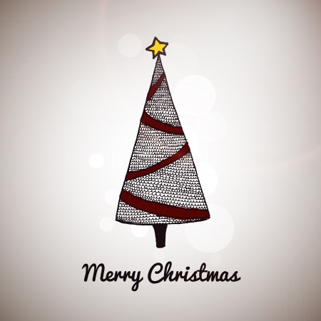 Hand drawn christmas vector illustration template with sample textのイラスト素材