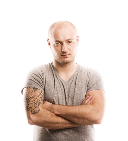 Man with tattooの写真素材