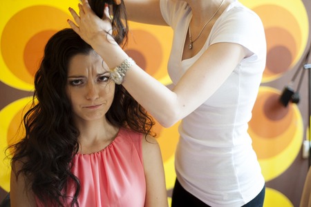 Bride is getting ready for the weddingの写真素材