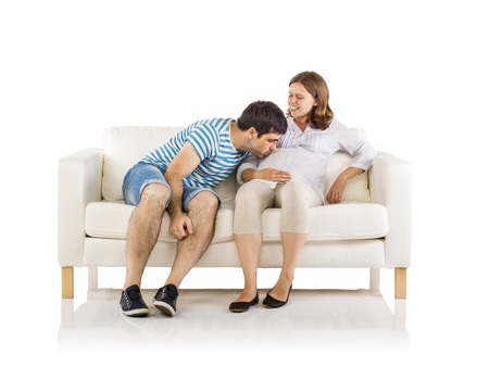 husband and wife expecting a childの写真素材