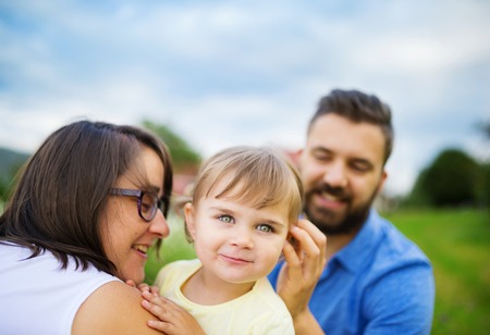 Family in natureの写真素材