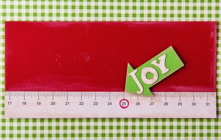 Christmas handmade card made from paper and other materialsの写真素材