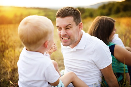 Family in natureの写真素材