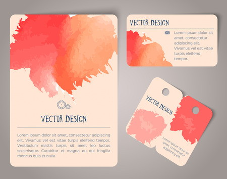 Abstract hand drawn watercolor cards. Vector illustrationのイラスト素材