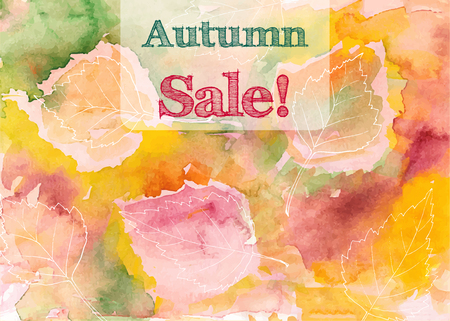 Colorful hand drawn autumn leaves. Vector illustration.のイラスト素材