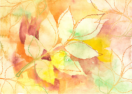 Colorful hand drawn autumn leaves. Vector illustration.のイラスト素材