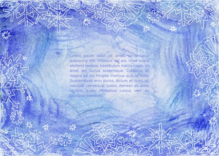 Hand drawn watercolor christmas card. Vector illustration.のイラスト素材