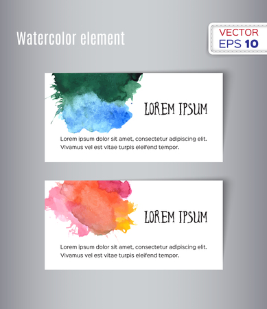 Hand drawn watercolor business card. Vector illustration.のイラスト素材