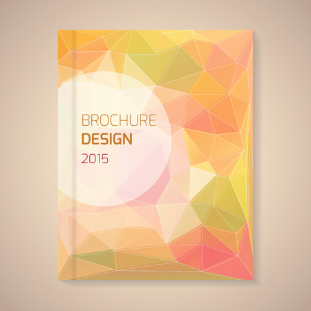 Polygonal vector design template layout for brochureのイラスト素材