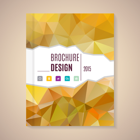 Polygonal vector design template layout for brochureのイラスト素材