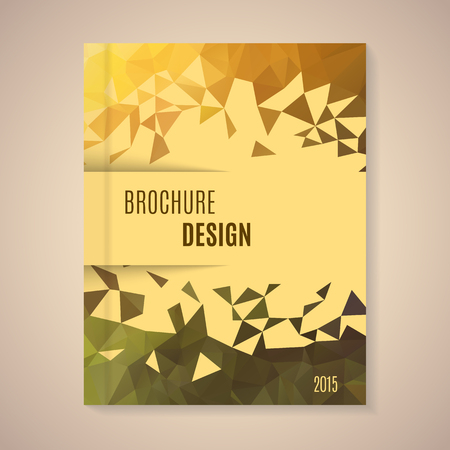 Polygonal vector design template layout for brochureのイラスト素材