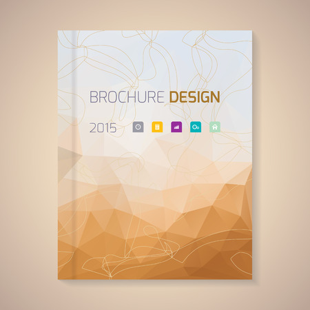 Polygonal vector design template layout for brochureのイラスト素材