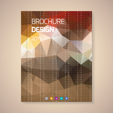 Polygonal vector design template layout for brochureのイラスト素材