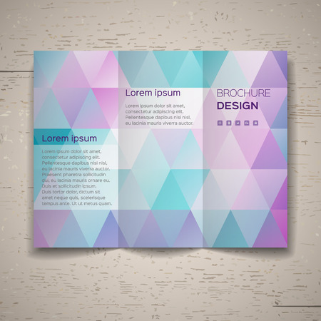 Polygonal vector design template layout for leafletのイラスト素材