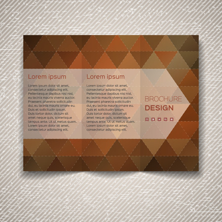 Polygonal vector design template layout for leafletのイラスト素材