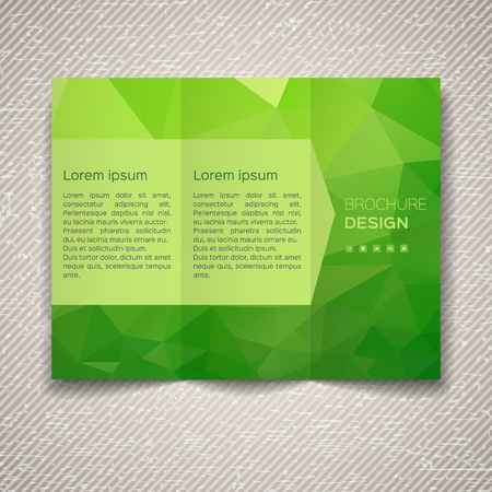 Polygonal vector design template layout for leafletのイラスト素材