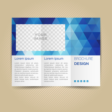 Polygonal vector design template layout for leafletのイラスト素材