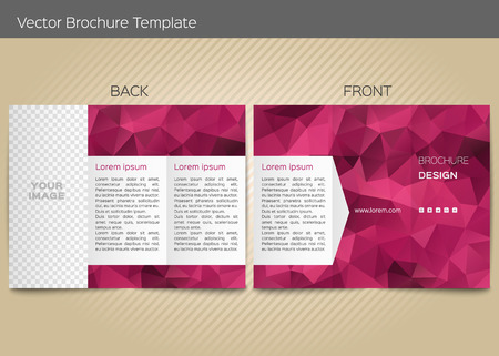 Polygonal vector design template layout for leafletのイラスト素材