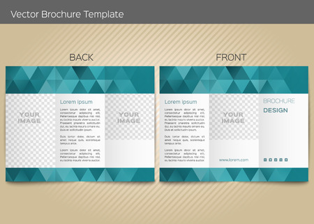 Polygonal vector design template layout for leafletのイラスト素材