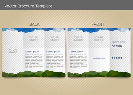 Polygonal vector design template layout for leafletのイラスト素材