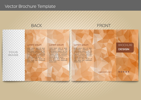 Polygonal vector design template layout for leafletのイラスト素材