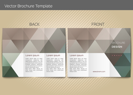 Polygonal vector design template layout for leafletのイラスト素材