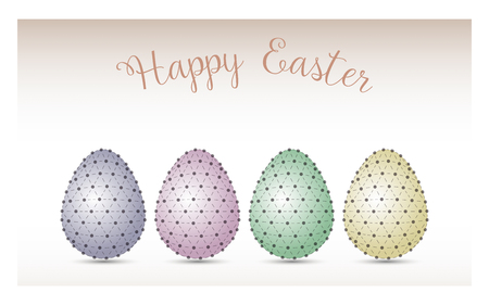 Colorful Easter egg greeting.  Polygonal vector design. Triangular low poly origami style graphic illustration,mosaic style.のイラスト素材