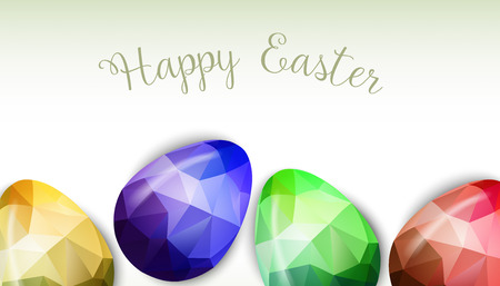 Colorful Easter egg greeting.  Polygonal vector design. Triangular low poly origami style graphic illustration,mosaic style.のイラスト素材