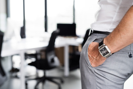 Unrecognizable businessman in the office.の写真素材