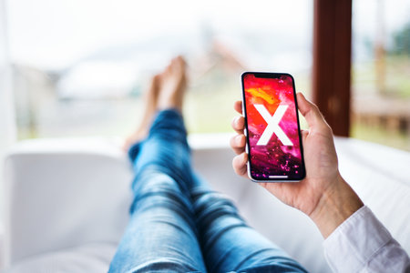 NOVA BANA, SLOVAKIA - DEC 14, 2017: New Apple iPhone X smartphone.のeditorial素材